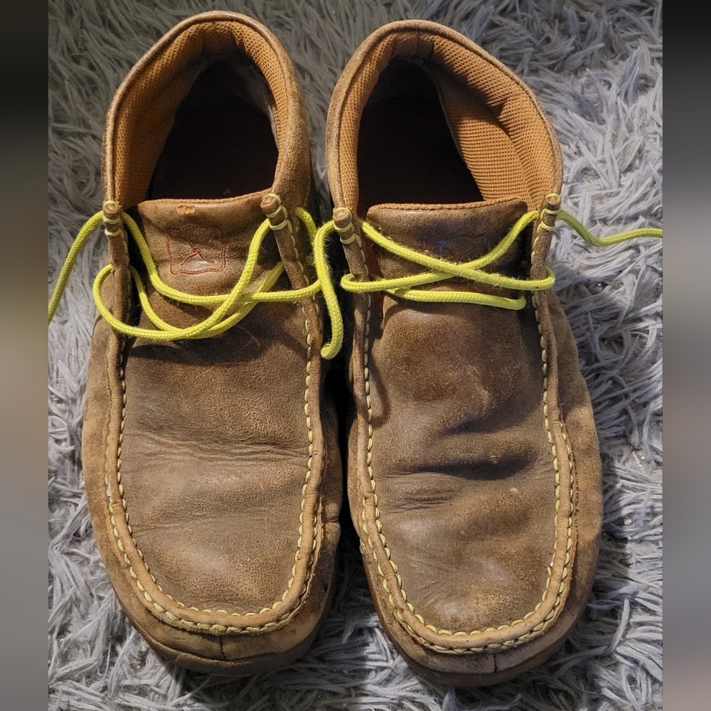 Twisted X Brown Leather Boots with Yellow Laces